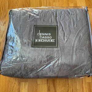 NEW Dennis Basso King Matte Satin Coverlet and Shams Set